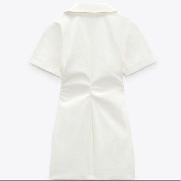 NWT ZARA LINEN BLEND DRESS WITH KEYHOLE DETAIL - Picture 3 of 16